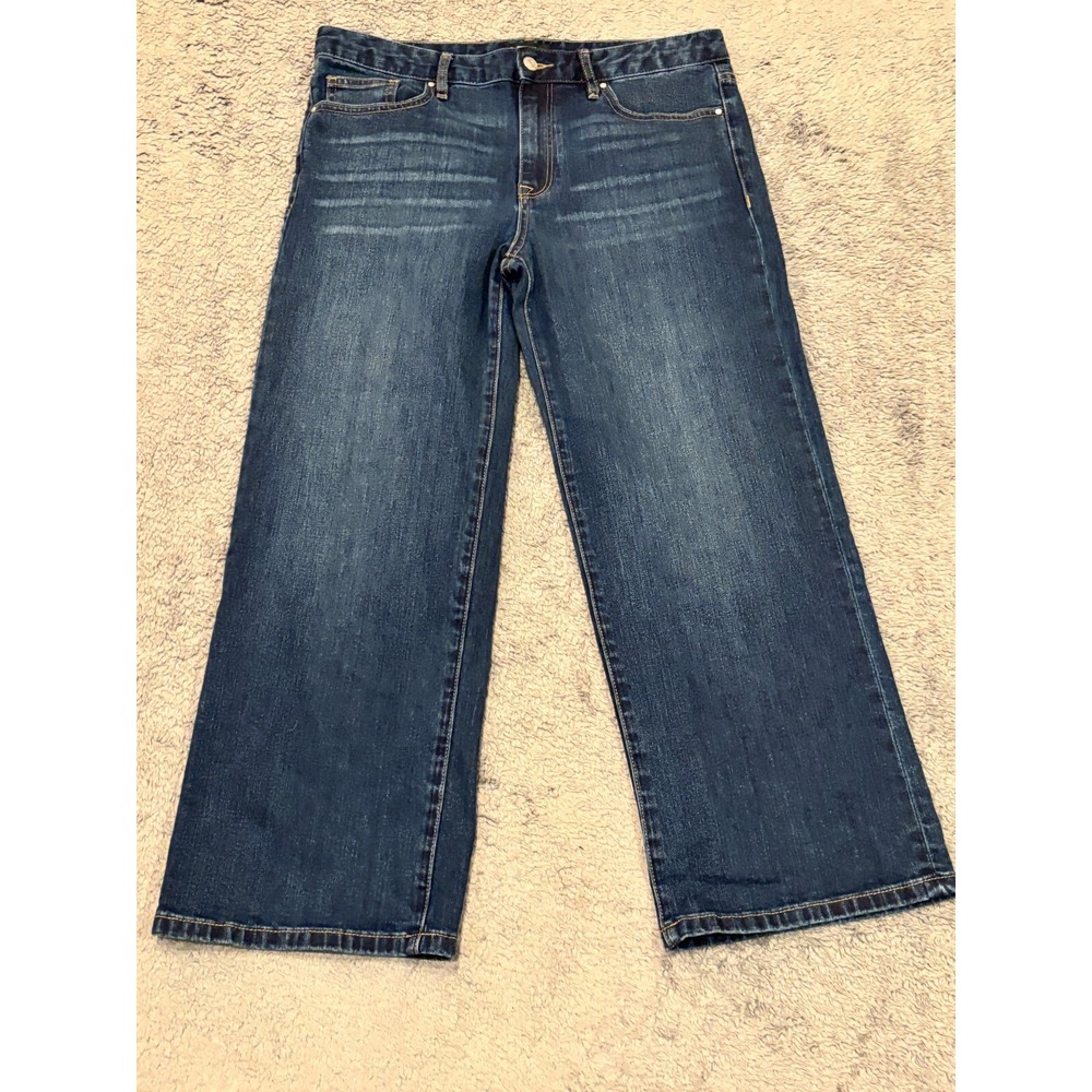 Club Monaco Jeans Womens 30 Straight Cropped Medium Wash Blue Cotton Mid Rise